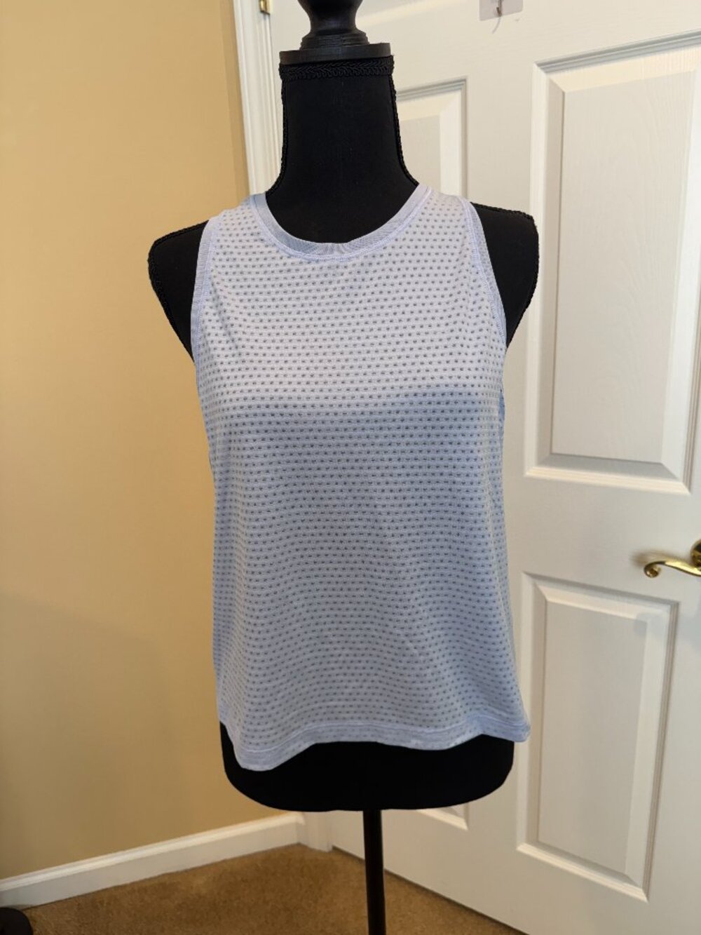 Athleta Chi Dot Mesh Crop Tank, Light Blue, S, NWT